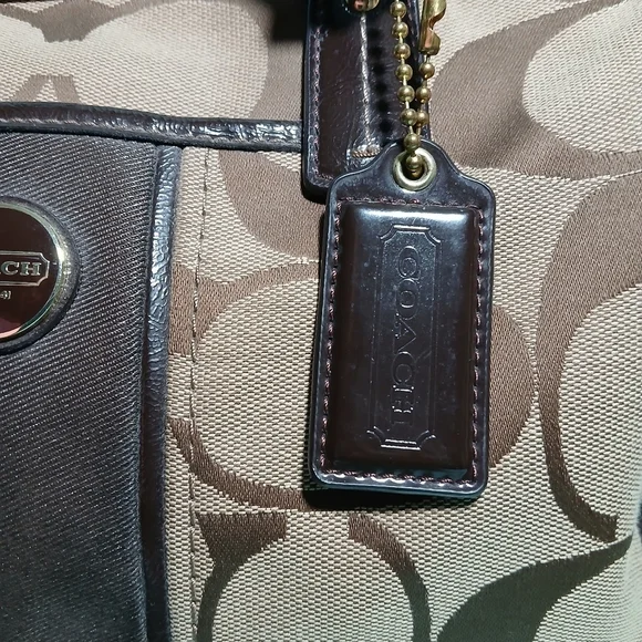 Coach Brown and Tan Shoulder Bag